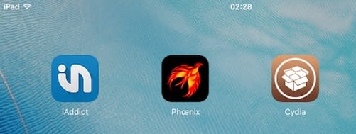 الشاشة الرئيسية تظهر متجر السيديا و تطبيق جيلبريك شبه مقيد لنظام iOS 9.3.5 Phoenix