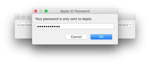 إدخال كلمة مرور حساب Apple ID