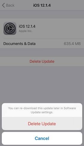 حذف التحديث قبل تثبيت جلبريك iOS 12