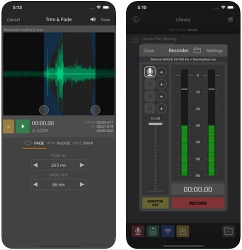 لقطات شاشة من برنامج تسجيل الصوت للايفون AudioShare