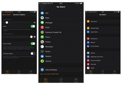 تم الانتهاء من إعدادات تطبيق ساعة ابل على الـ iOS ، و الأسود سمة الشاشات الجديدة !