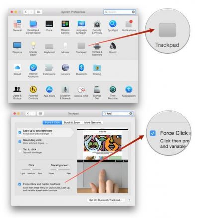 طريقة تشغيل و إيقاف خاصية Force Click على أجهزة الماك وكيفية تغيير الإعدادات الخاصة بها