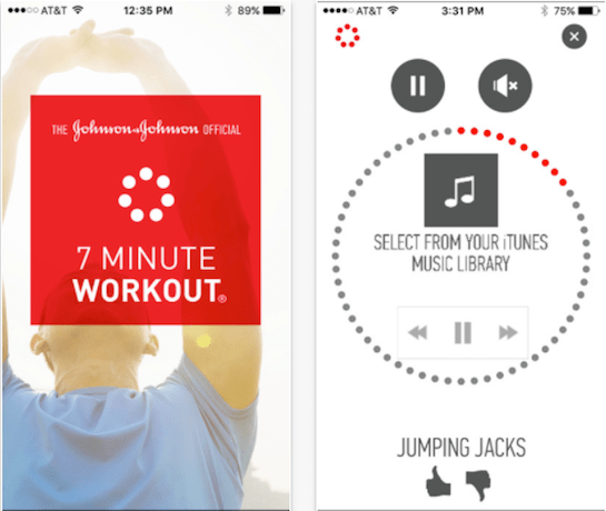 تطبيق اللياقة البدنية J&J Official 7 Minute Workout مجاني