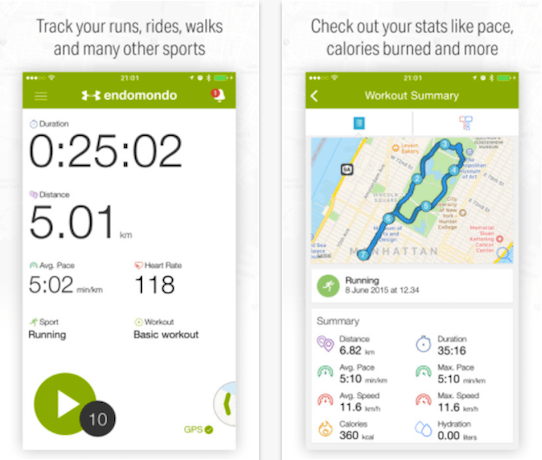 تطبيق اللياقة البدنية Running, Walking and Biking with Endomondo مجاني