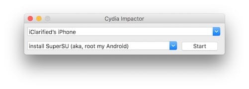 واجهة برنامج Cydia Impactor