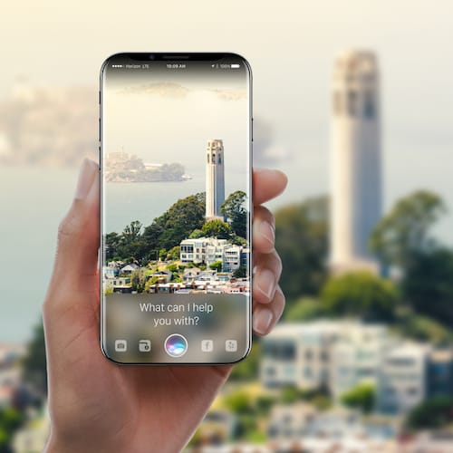 تصميم تخيلي لجهاز الايفون 8 يعرض المساعد الشخصي Siri