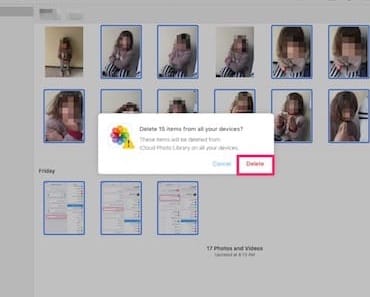 شرح طريقة حذف مجموعة صور من مكتبة الصور في الايكلاود