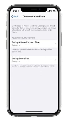 ميزة الحد من المكالمات في iOS 13.3