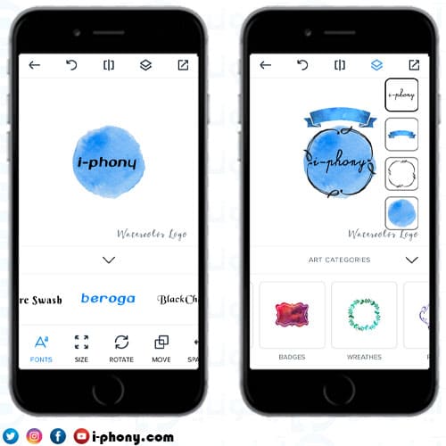 صور شاشة من برنامج Watercolor Logo Maker