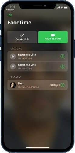 إنشاء رابط على فايستايم Facetime