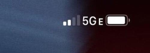 الشريط العلوي لايفون 11 : إشارة بيانات الجوّال الجيل الخامس 5G