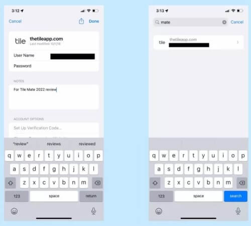 إضافة ملاحضة لكلمات السر في سلسلة مفاتيح آيكلاود iCloud Keychain في تحديث iOS 15.4