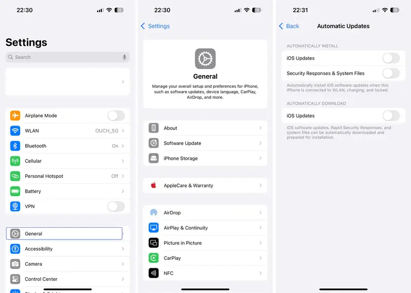  حذف ملف التحديث من التخزين