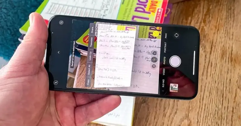 Live Text: نسخ النصوص مباشرة من الصور