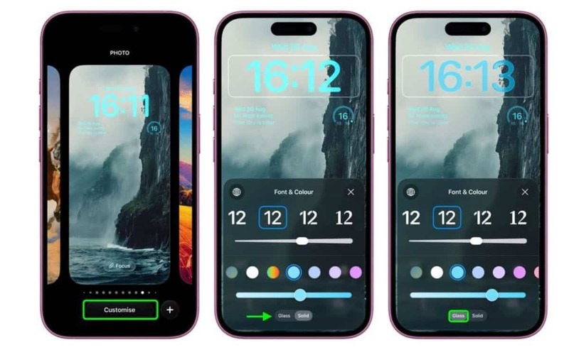  تعديل الساعة على شاشة القفل في نظام iOS 26