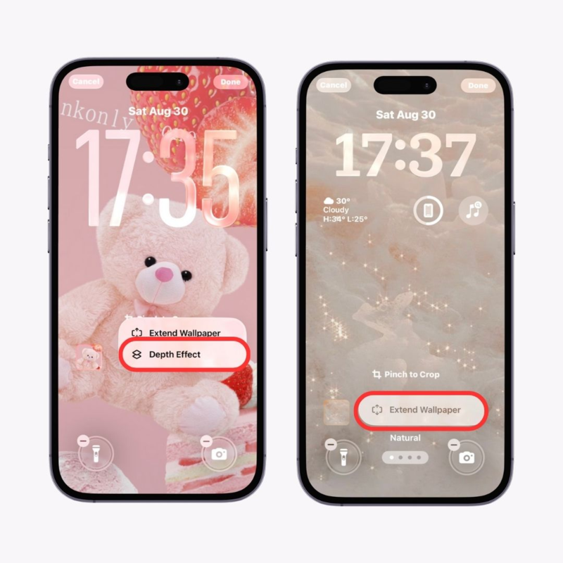  استخدام Depth Effect لتعديل الساعة على شاشة القفل