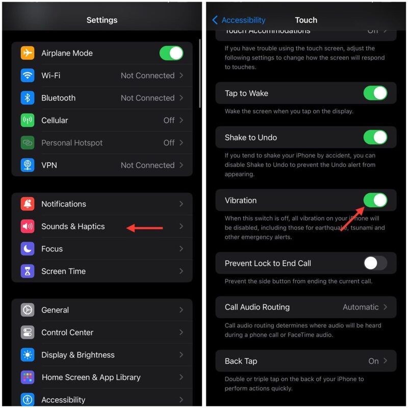 مشكلة اهتزاز الآيفون