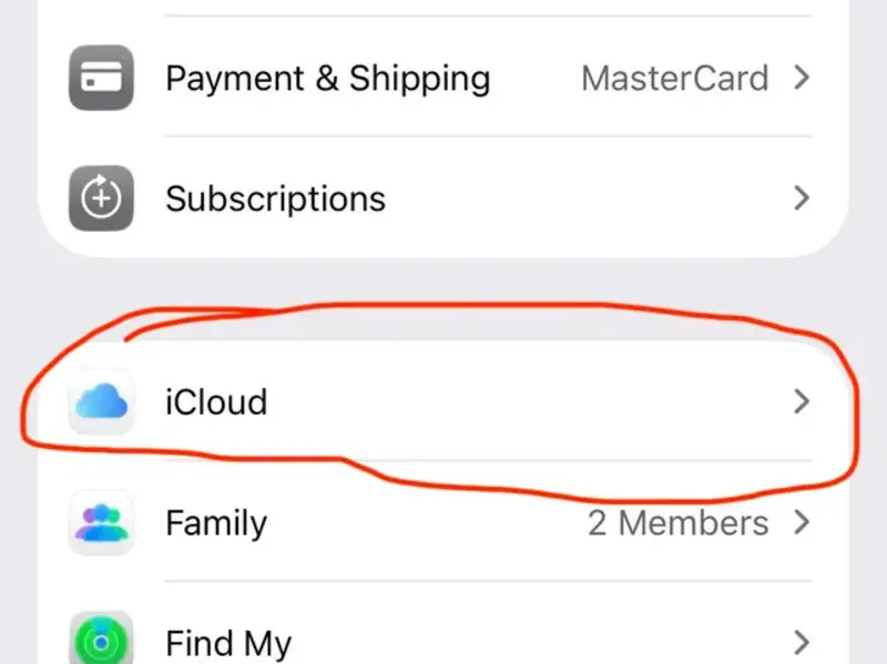 فصل الآيفون عن iCloud